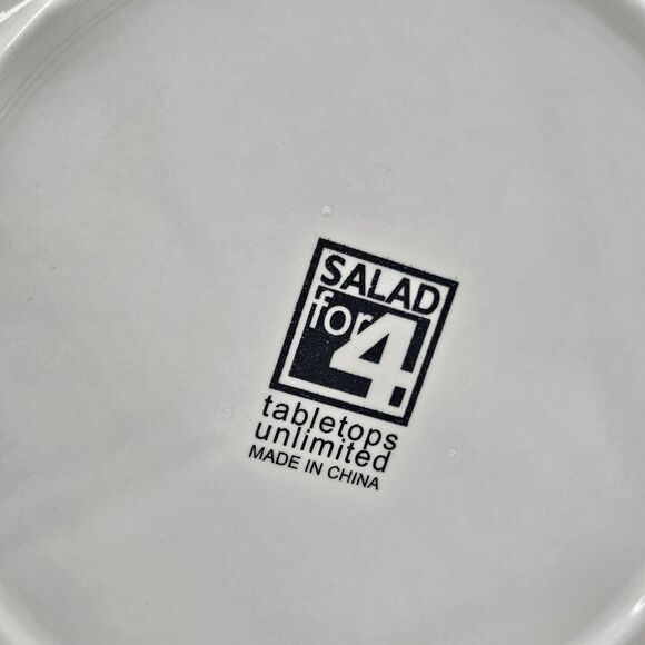 Salad For 4 Ceramic Large Salad Bowl Vinegar & Oil Decanters 4 Mini Dip Bowls - Picture 10 of 13